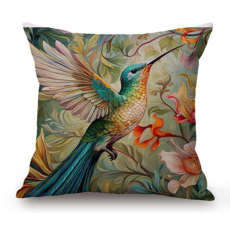 William Morris Flower Pattern Fox Rabbit Bird Deer Animal Home Decoration Art Cotton Linen Sofa Pillow Case Floral Cushion Cover