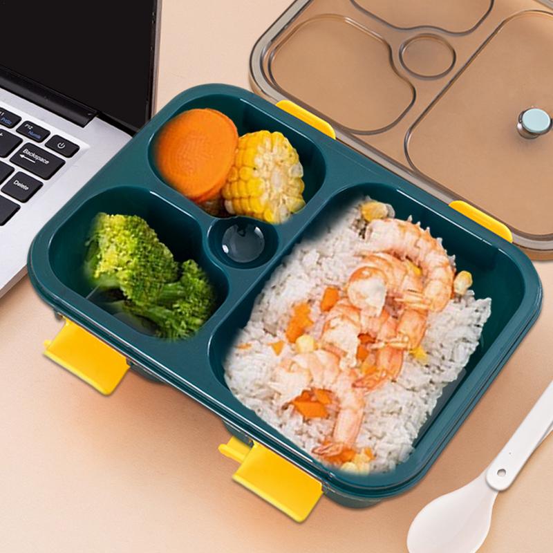 Lunchbox For Kids Food Grade Lunchbox Container 4 Compartments Lightweight Leakproof Sauce Container Lunch Box With Lockable Lid