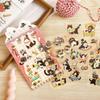 Mengmeng Black Cat Series Cartoon Stickers – Cute DIY Journaling Material, 6 Styles
