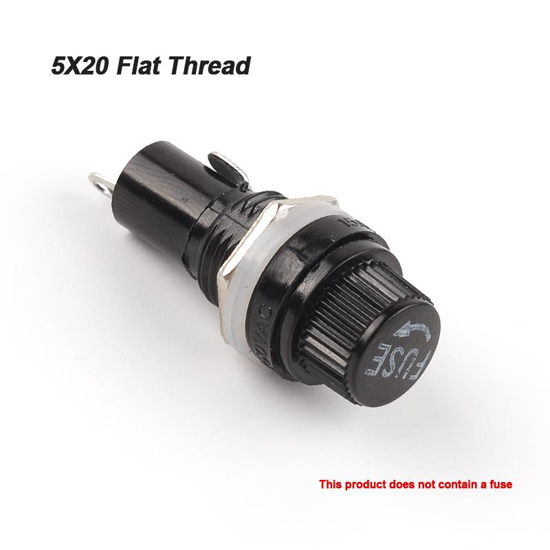 

5/10 шт. 5×20мм 6×30мм 250В AC Тримачі запобіжників Різьба / Хрест Чорний бакеліт Гніздо для запобіжника-трубки Запобіжник для панельного монтажу Мідь 5PCS