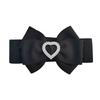 Rhinestone Wide Bow Corset Waist Belt PU Leather Waistband Strap  For Skirts Dress Top Clothes
