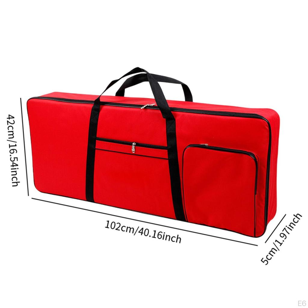 61 Key Keyboard Case 40.16"x16.54"x1.97" Oxford Cloth Accessories Padded with Backpack Straps