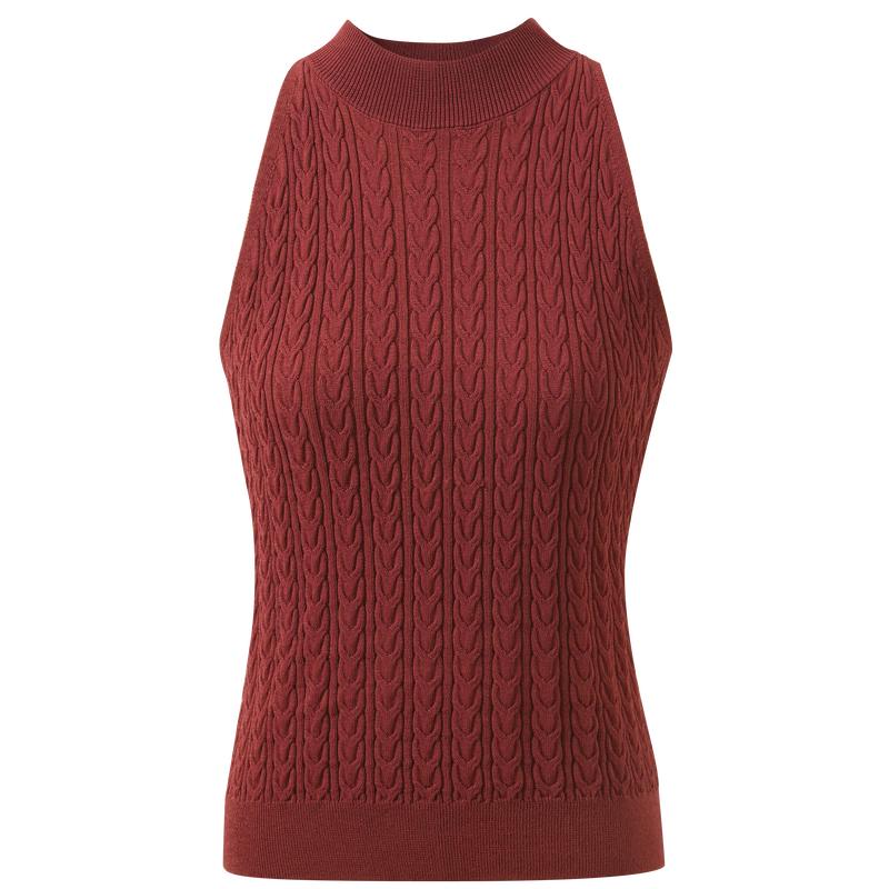

Sancai Sleeveless Halter Neck Twist Knit Sweater XL