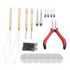 Hair Extension Tool Kit Silicone Rings Hair Pliers Pulling Needle Hook Needle Transparent Heat Prote