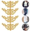 4pcs Gold & Sliver Trimming DIY Applique Patches Iron On Fabric Stickers  DIY Craft Decoration