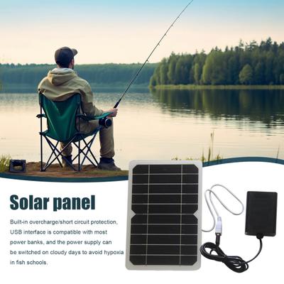 5W 5V Solar Panel High Power Output High Conversion Efficiency Portable Design Oxygenator Single Crystal Silicon Solar Panel Set