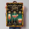 Art Deco Golden Age Of Gin Cocktails Tinplate Poster Customized Wall Art Vintage Retro Metal Signs for Modern Home Decoration