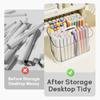 Stackable Clear Pen Holder Divided Pencil Organizer Stationery Organizer  Office Workers