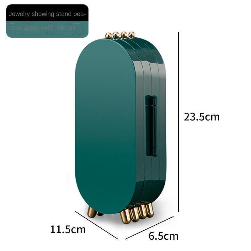 Sammenleggbar oppbevaringsboks for smykker Husholdningsøreringer Halskjede Displaystativ Høykapasitets Luksus Retro Screen Smykker Organizer Veske