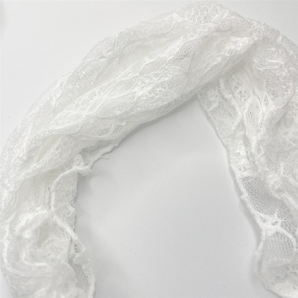 Spring Summer Mesh Lace Headband Breathable Lace Hairband Cap Elegant Elastic Hair Wrap  for Women