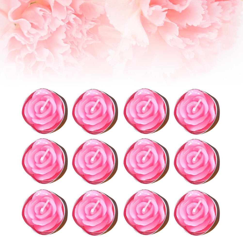 

12 шт. свадебные дни рождения домашние сувениры розовые бездымные беспламенные плавающие свечи Miss Wax