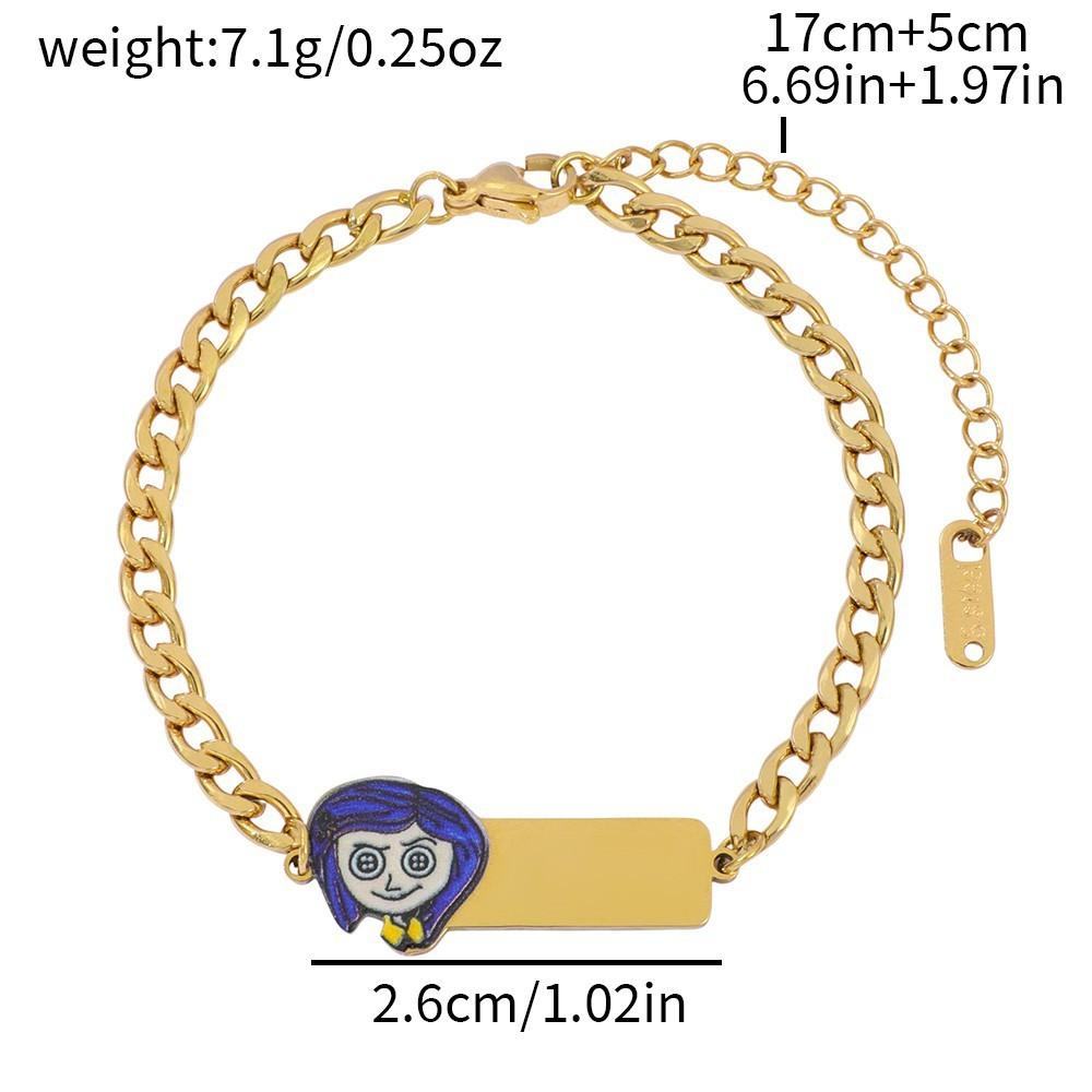 Stitch Hand Chain For Children With Creative Heart Shape Design And Electroplated Zinc Alloy Material