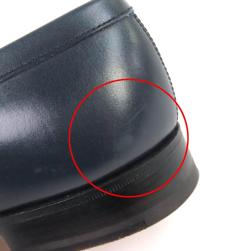 Mocasin J.M WESTON 180 Signature excelent Pantofi din piele Eșarfă bleumarin din cutie Bărbați din piele Folosit