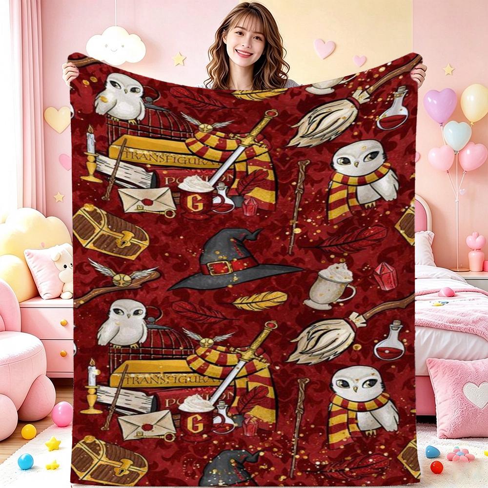 Magic Hermione Theme Printed Blanket Cozy Comfortable Throw Blanket For Living Room Sofa Nap Lightweight Home Decor Great Holiday Gift
