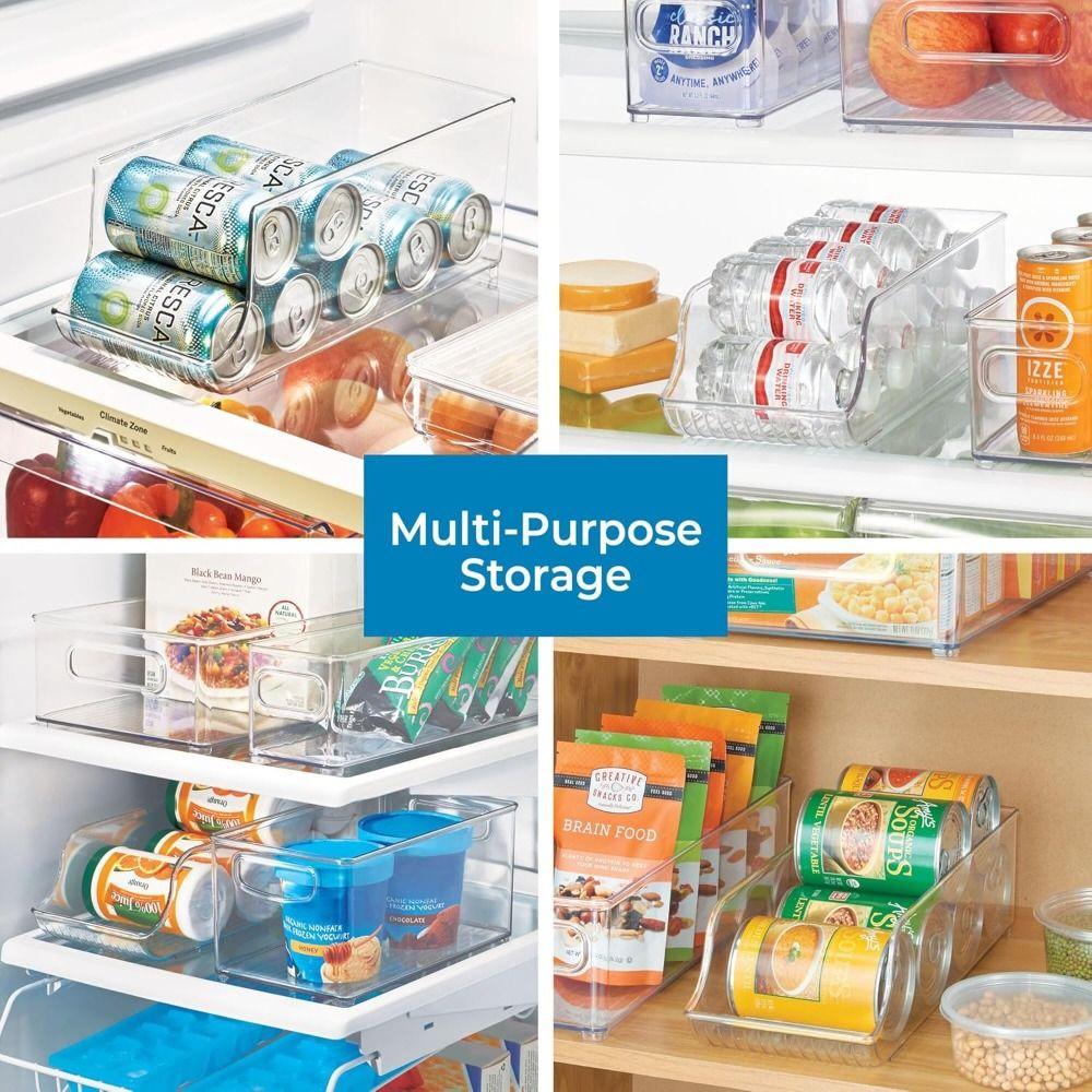 Transparent Transparent Storage Tray Water Bottle Organizer  for Refrigerator or Pantry