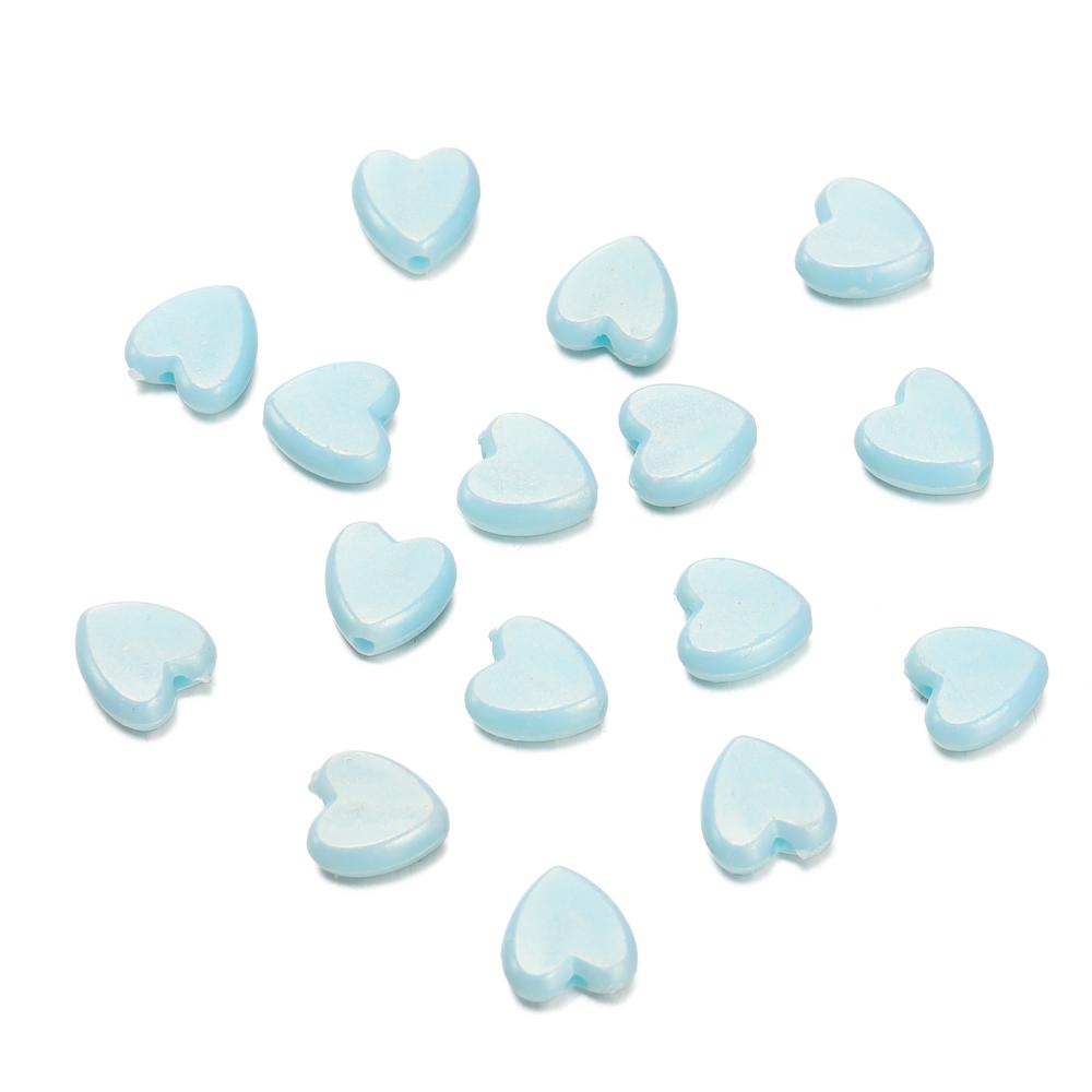50/100Pcs/lot 8.5*9mm Multicolor Plastic Love Heart Spacer Beads for Diy Handmade Necklace Earring Jewelry Making Accessories