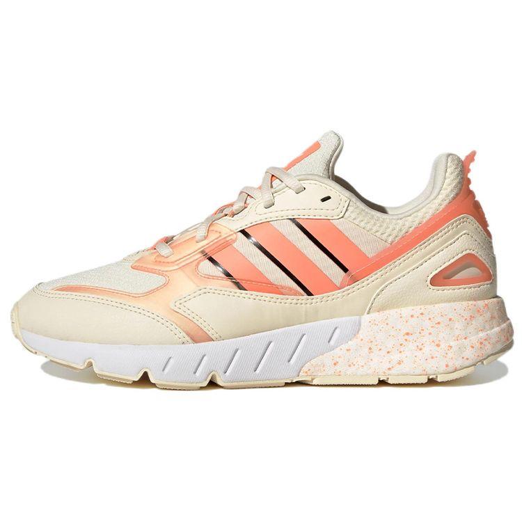 Adidas Originals ZX 1K Boost 2.0 Trendy Sports Non-Slip Wear-Resistant Breathable Low-Top Casual Shoes Women Sneaker Beige Orange GW6869