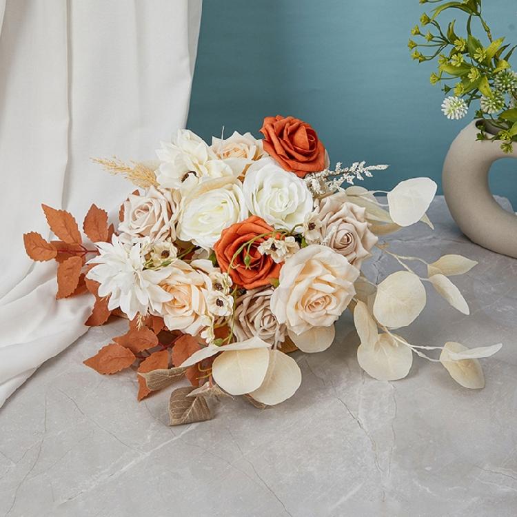 Realistic Wedding Corsages Wrist Flower Elegant Artificial Flower Bouquet for Bride and Bridesmaids in Vintage Styles