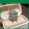 Geometrischer Zirkon Wickelring Für Damen Mit Silberfinish Im Modischen Lässigen Stil