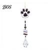 K9 Crystal Wind Chime Cat Paw Chimes, Suncatchers for Windows Hanging, Window Hanging Decor Prism Rainbow Maker Indoor Outdoor Home Garden Multi-color