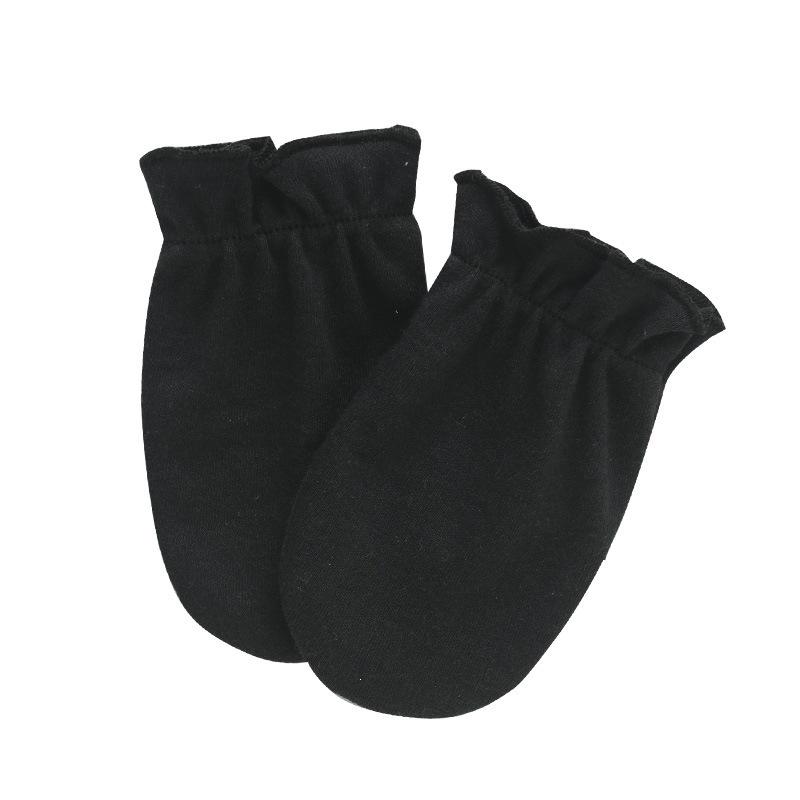 Infant Anti-scratch Gloves Face-protection Gear Elastic Cuffs Solid Color Thin Cotton Breathable Lightweight One Size Neutral