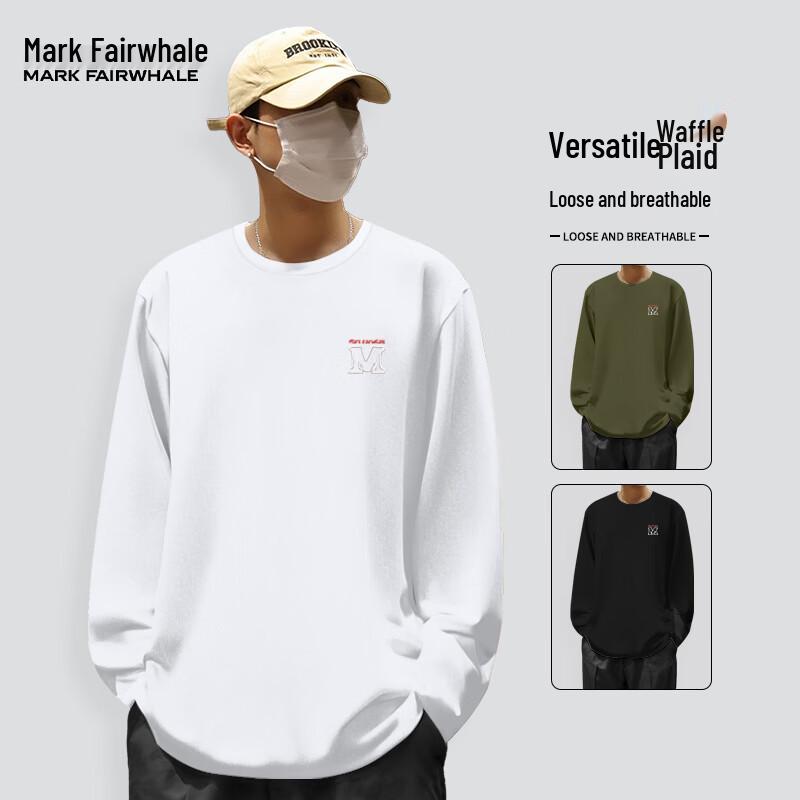 Mark Fairwhale Men s Retro Waffle Knit Long Sleeve T-Shirt L