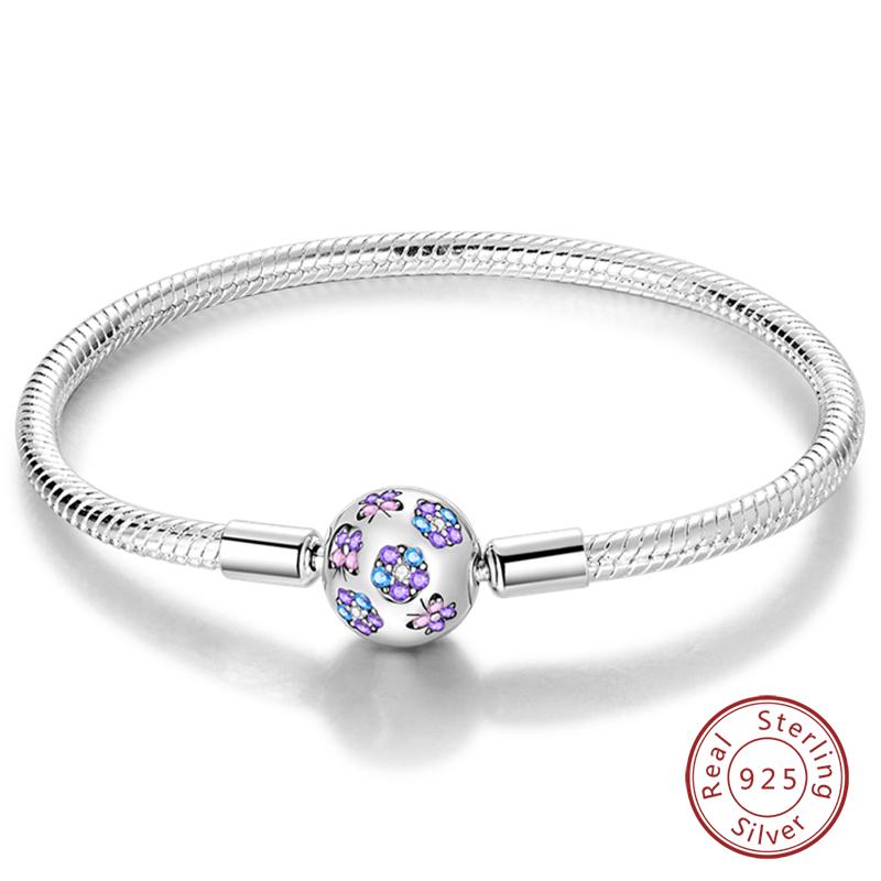 925 Silver Forever Love Peach Heart Bracelets Star Moon Airplane Earth Bracelets For Women Fit DIY Charms Party Jewelry