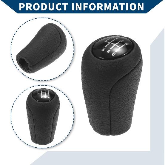 6 Speed Manual Gear Shift Knob for Mazda 3 2010-2013 / Front Automotive Gearbox Stick Shifter Lever Knob Durable Faux Leather Plastic / 1 Pcs Black