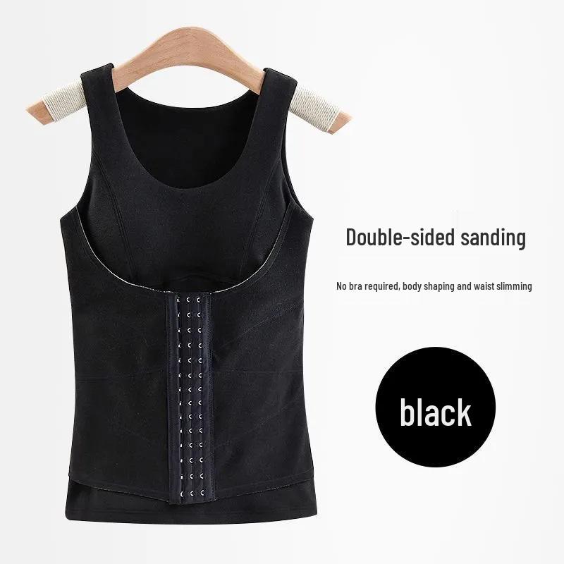 Women's Thermal Fleece Vest: Waist-Slimming Shapewear, No Bra Needed, Constant Temperature, Fleece-Lined, Thickened Underwear