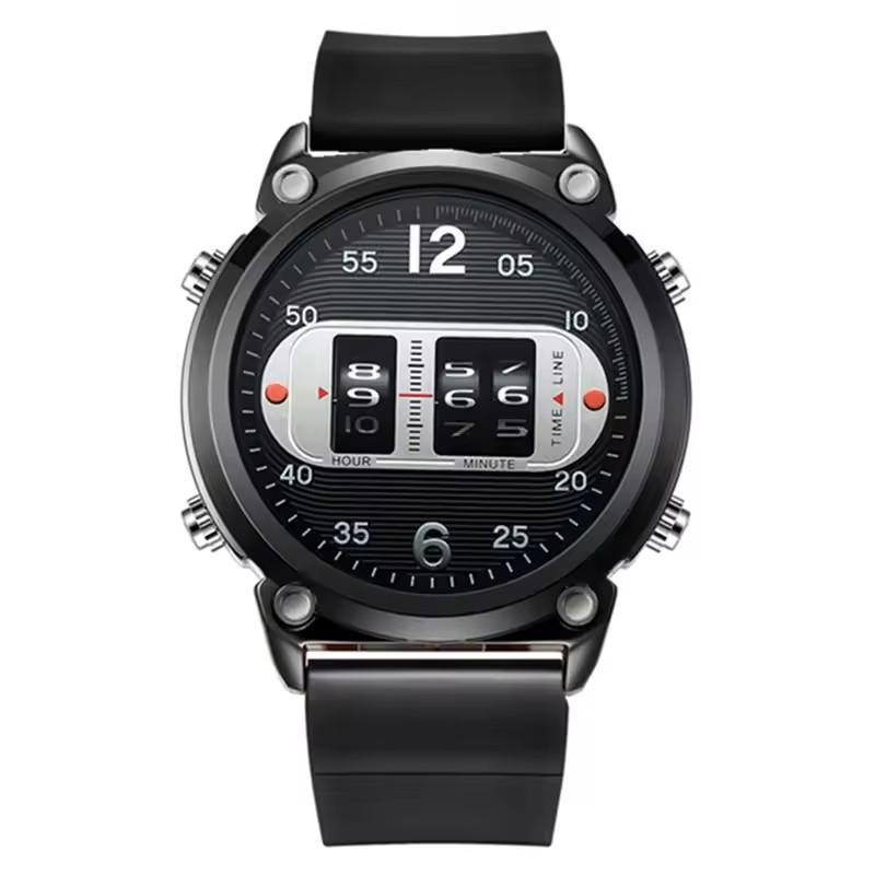 Herrenuhr Mode PU-Lederband Armee Sport Vintage Reifen Lässig Cooles Design Große Marke Datum Quarz Armbanduhr