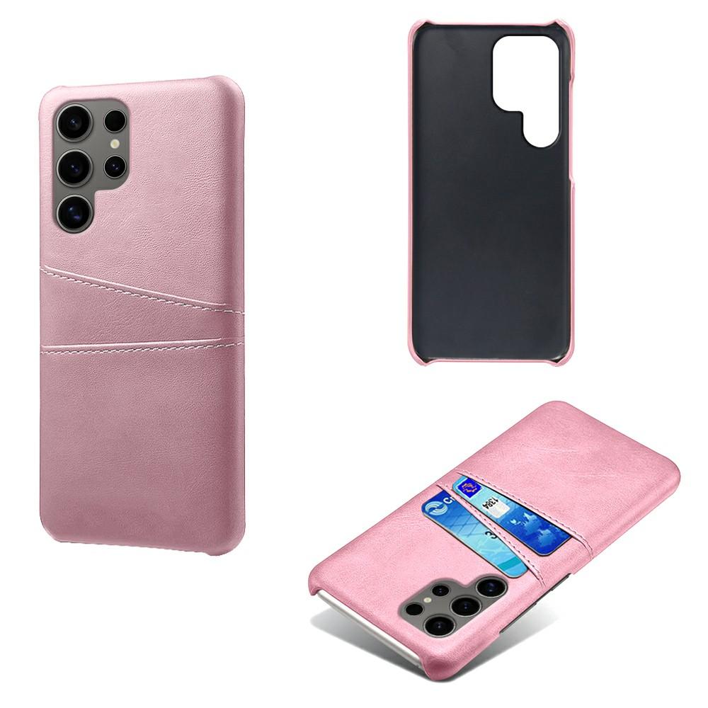 For Samsung Galaxy S25 Ultra Case Dual Card Slots PU Leather+Hard PC Phone Cover