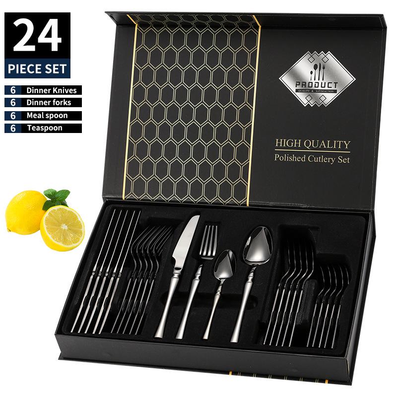 Slim Waist Stainless Steel Cutlery Set: Knife, Fork, Spoon for Western Cuisine