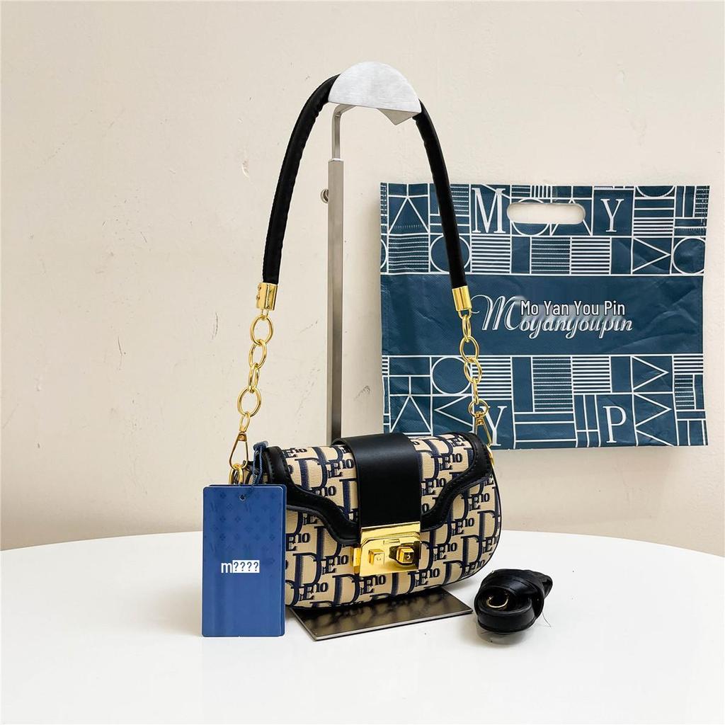 2025 Damen Crossbody Satteltasche - Europäisch & Amerikanisch Color Block Kette, Vielseitige Einzel Schulter Achsel Handtasche