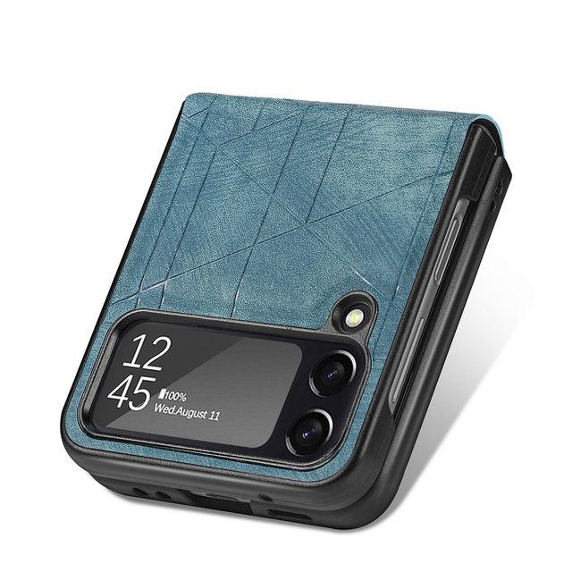 Do Samsung Z Flip 4 5g antypoślizgowe składane skórzane etui do Samsung Galaxy Z Flip4 Flip 4 Zflip4 torba na telefon chroniąca przed upadkiem