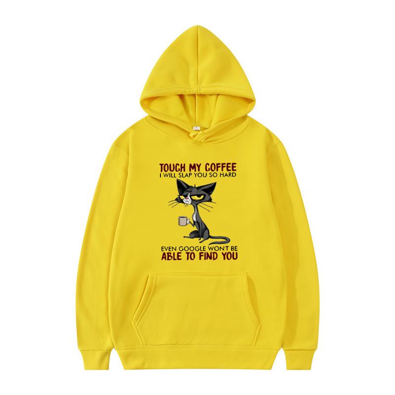 

Презрительный Кот Защита Кофе Анимация Принт Молодежный Спортивный Топ С Капюшоном Флис Бег Фитнес Толстовка S