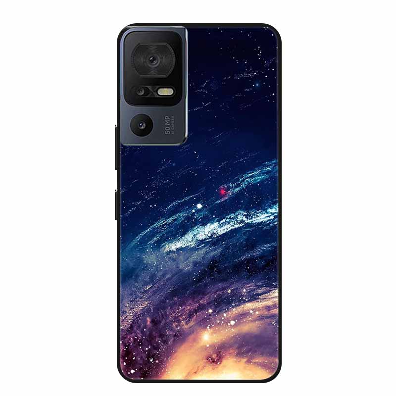 Für TCL 40 SE Handyhülle 40SE Hülle Schwarzes Silikon Weiche Rückseite Hülle Für TCL 40 SE Hülle Funda Für TCL40SE Capa 6.75" Schale