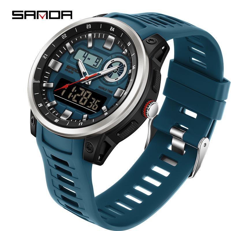 SANDA Multi-Time Zone Sports Watch with Alarms & Summer Time Feature