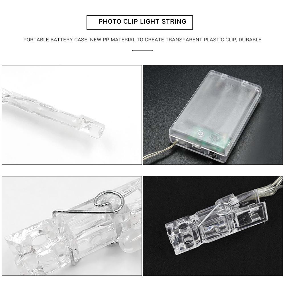 Photo Clip LED Light String Battery Decorative Light String for Parties Weddings
