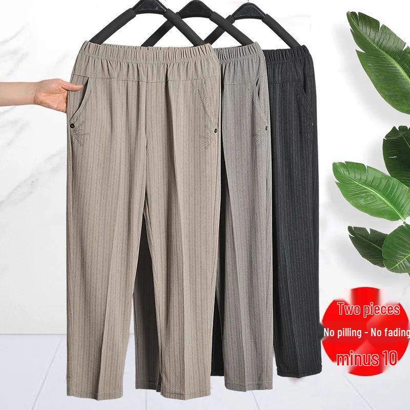 Summer Thin Large Size Nine-Point Pants for Middle-Aged and Elderly Women