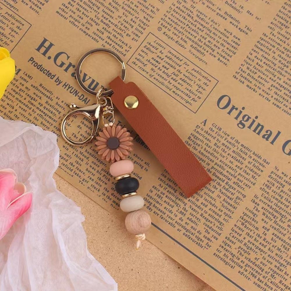 Colored Daisy Pendant Keychain Silicone Mobile Phone Lanyard New Bag Pendant Gifts