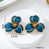 Simple Oil-Infused Flower Earrings And Necklace Set - Casual Jewelry Set For Women