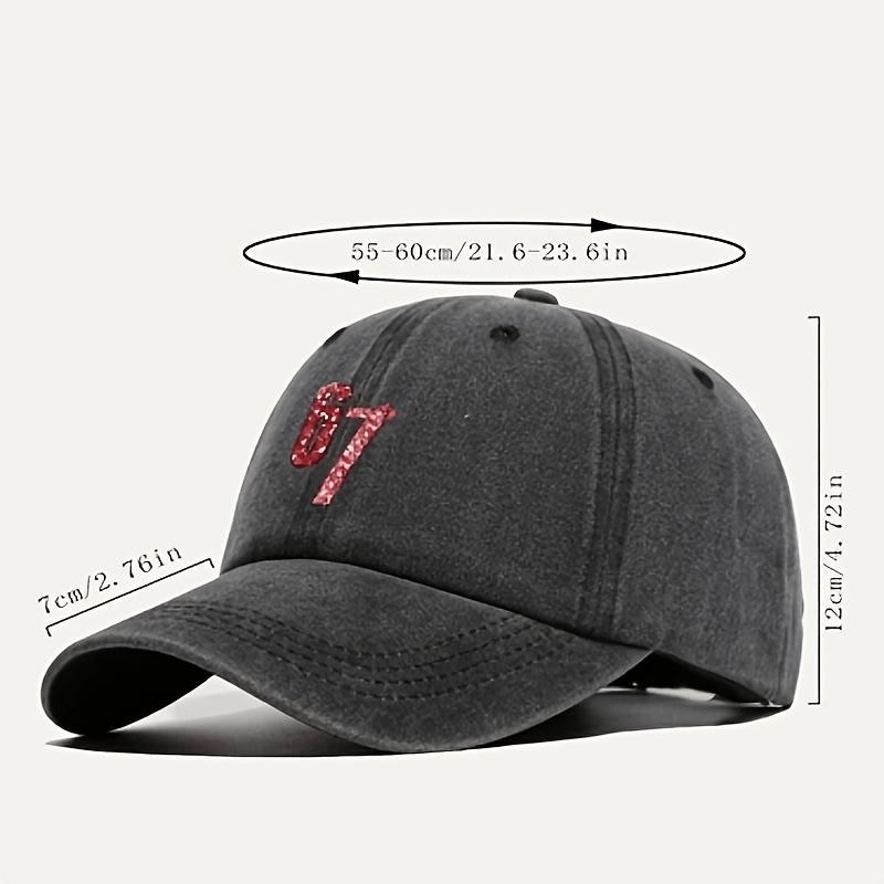Pc HeartShaped Sequined Number Cm Printed Baseball Cap Fashion Casual Duckbill Hat Unisex Adjustable Street Style Out