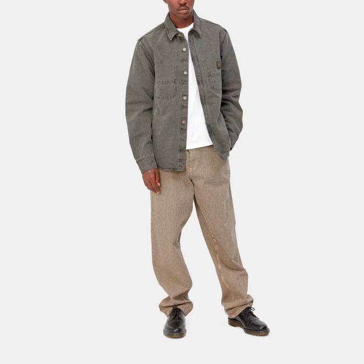 Carhartt WIP FW22 Solid Pocket Long Sleeve Denim Jacket Men Jackets Gray I028662-89-FH