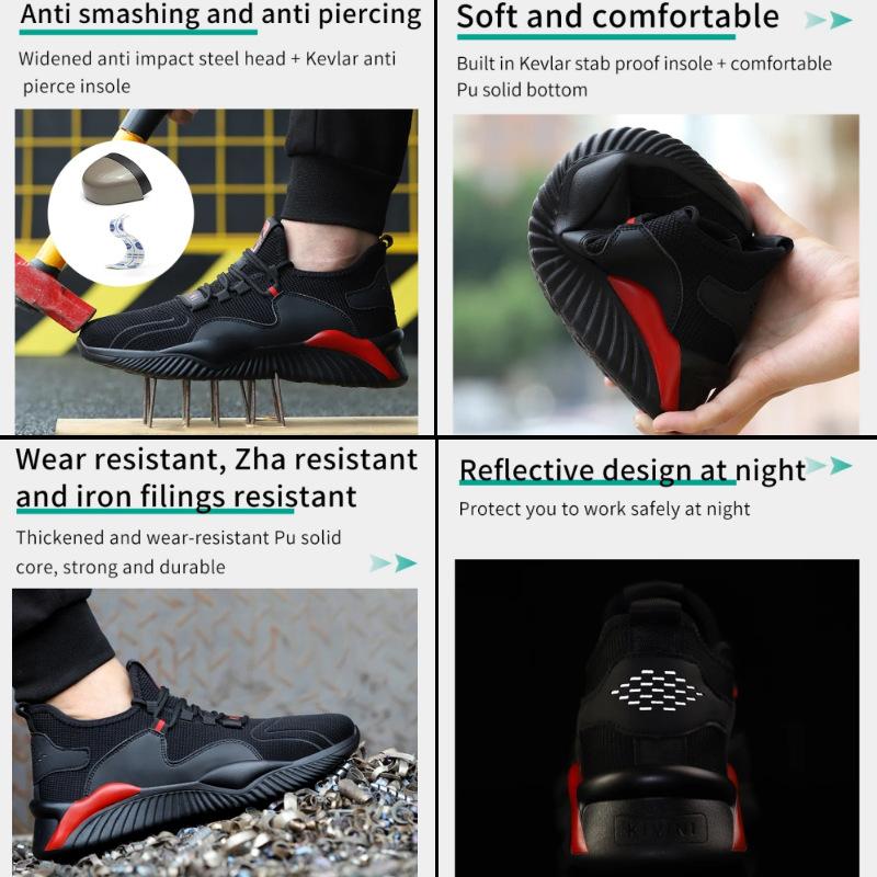 Labor Insurance Shoes, Breathable Steel Head Anti-smashing Construction Site Safety Shoes, Lightweight Protective Shoes