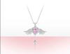 S925 Sterling Silver Angel Heart Wings Necklace - Elegant, Moveable Clavicle Pendant for Women