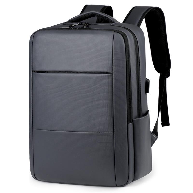 

Men s Large Capacity Business Travel Backpack - Solid Color Laptop & School Bag сірий колір