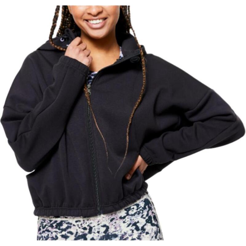 DECATHLON DOMYOS FJA 500 Solid Colour Warm Comfortable Soft Jacket Women's Smoky Black