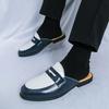 Fashion Luxury Brand Slippers Men Casual Shoes Slip-on Fashion Platform Half Loafers Men Lightweight Leather Sandals Plus Size 46 Hombre