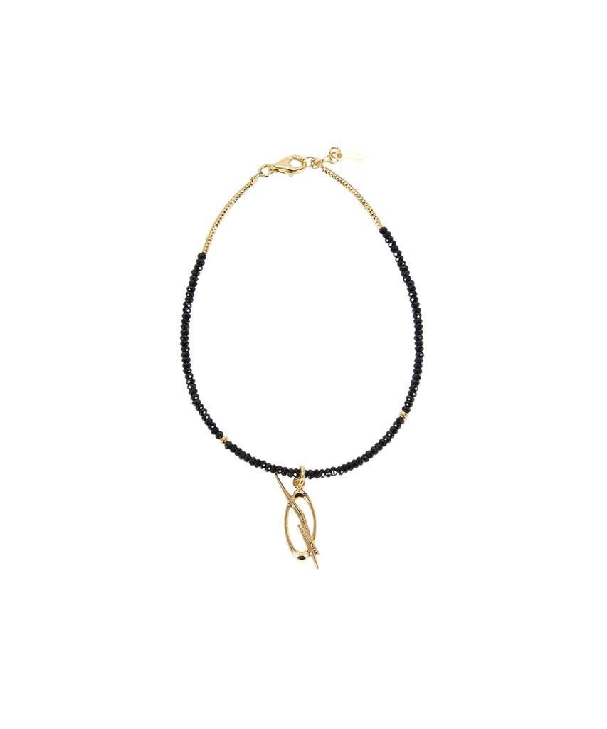 51Percent Black Spinel Logo Bracelet - Gold
