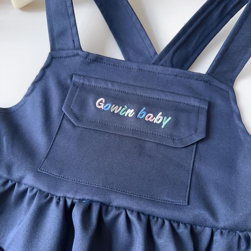 Girls' Rabbit Police Officer 2-Piece Set: Striped Shirt & Suspender Skirt for Casual Wear (Style AQB039)